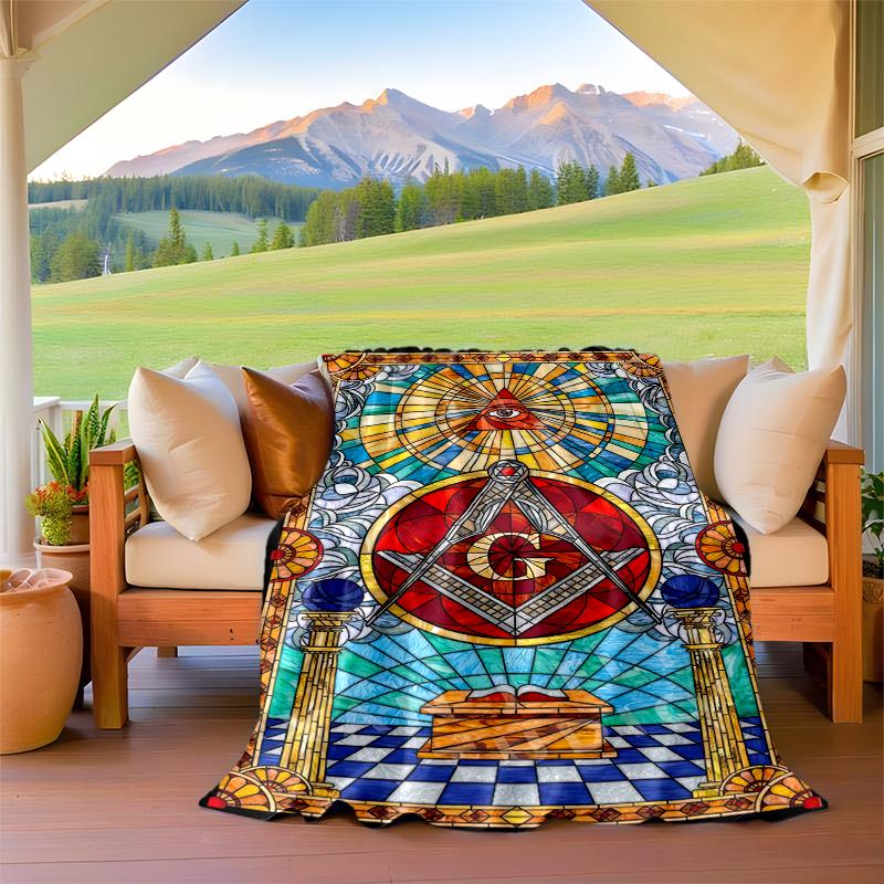 1PC Illuminati All-Seeing Eye Printed Blanket, All Season Lightweight Home Office Outdoor Nap Multifunctional Blanket
