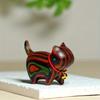 Handcrafted Wooden Cat Figurine Charming Big Eyed Kitty Creative Carved Collectible Versatile Indoor Decor Christmas Gift