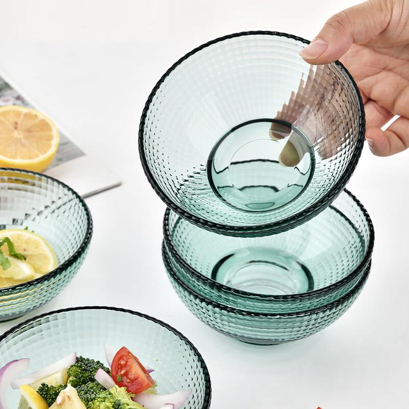 Nordic Taibai Lake Green Beaded Glass Bowl Set (2-Pack)