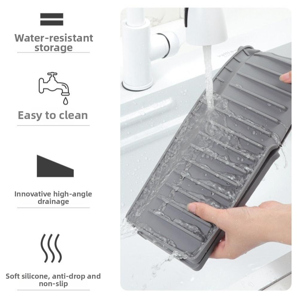 Narrow Edge Kitchen Sink Protector Silicone Foldable Sink Pad New Sink Splash Guard Countertop Use