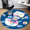 1PC Cat Donut Office Round Area Rug, Mat Suitable For Office, Under Office Chairs Bedroom Living Room Home Decor, Room Deco