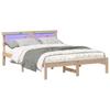 Bed Frame with Headboard Brown 120 X 200 Cm Solid Pine Wood