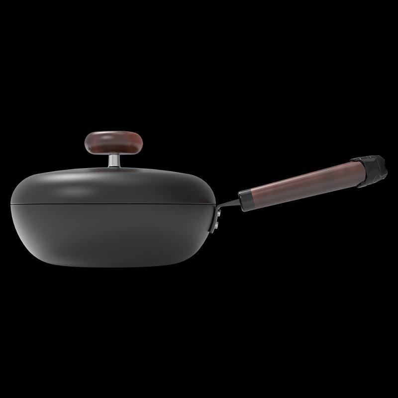 Wenlunshan Pebble Series 24cm Refined Iron Wok