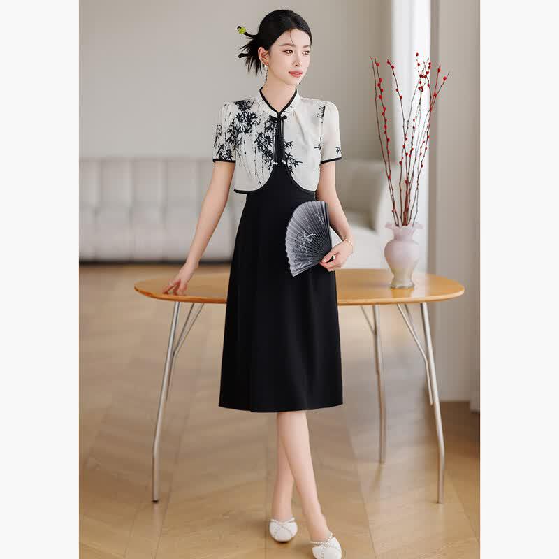 D.F.DEAR New Chinese Style Pankou Dress Set