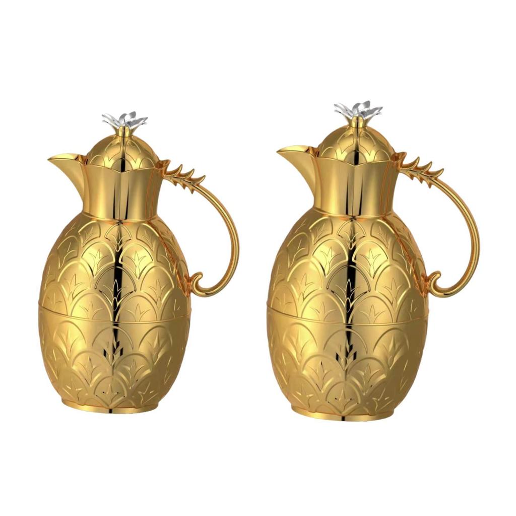 Arabic Pineapple Shaped Coffee Carafes Insulated Thermal 0.6L 1.0L for Hotel