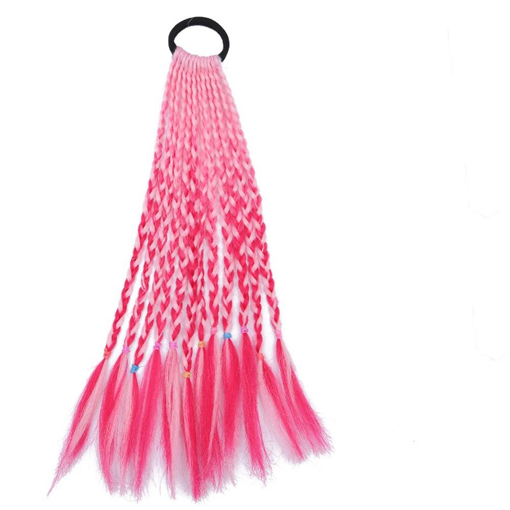 1 pièce Tresses colorées élastiques Filles Perruques Queue de cheval Nouvelles Tresses pour enfants