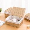 Hand Woven Laundry Hamper Bohemia Storage Basket Rustic Wicker Storage Baskets  Desk Decoration
