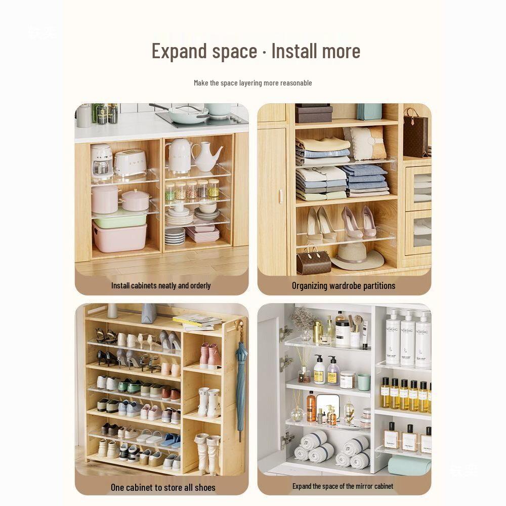 Acrylic No-Drill Shelf Divider for Wardrobes and Cabinets