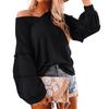 Autumn and Winter New Women's Fashion Casual V-neck Ruffled Lantern Sleeve Top