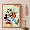 Diamond Painting Kit, 5D Mickey and Goofy Cartoon Wall Decoration Art Gift for Living Room, Bedroom, Study Room, Etc.