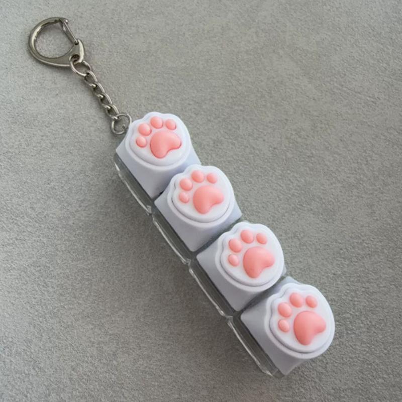 Bread Keycap Stress Relief Clicker Keychain Mechanical Keyboard Button Decompress Fingertip Keyring