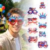 USA Lettering Star Pattern Cardboard Glasses for Independence Day Party Decorations Patriotic Theme Photo Booth Props Costume Accessories
