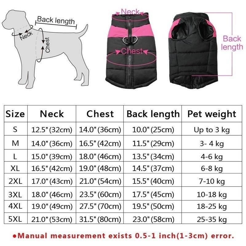 New Small To Extra Large Dog Waterproof Warm Coat Jacket Pets Clothes