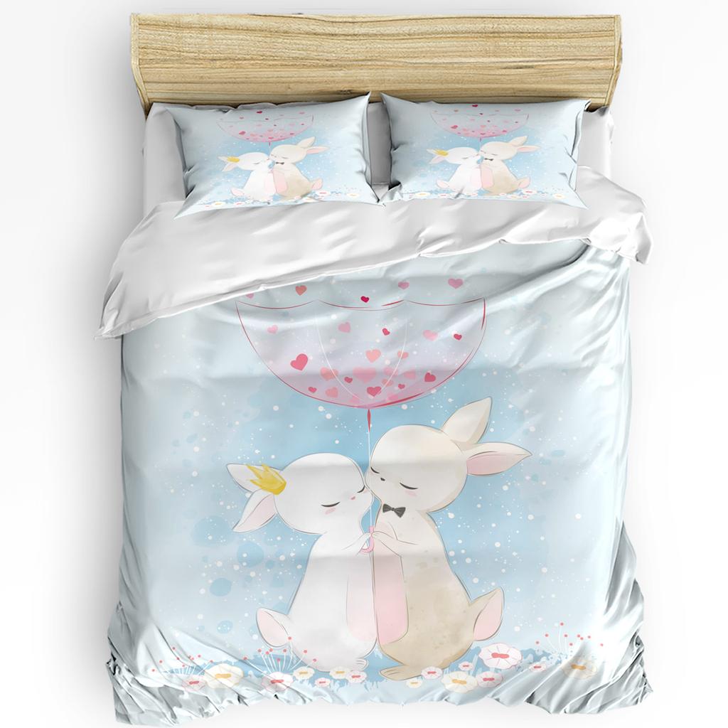 Colorful Butterfly Heart-Shaped 3pcs Bedding Set For Bedroom Double Bed Home Textile Duvet Cover Quilt Cover Pillowcase