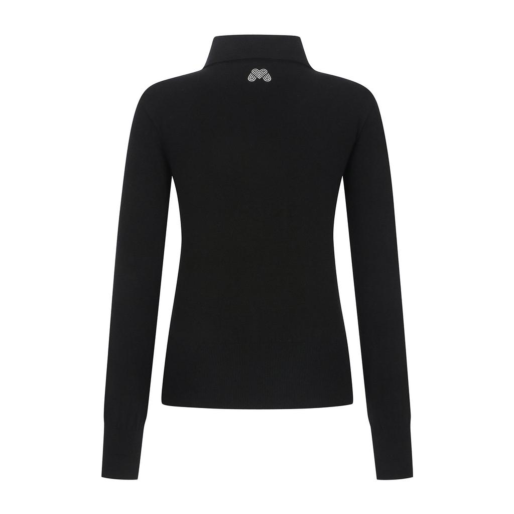 MARTINE GOLF Argyle Knit Sweater_Black