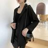 Women S Loose Fit Black Korean Style Casual Long Sleeve Blazer