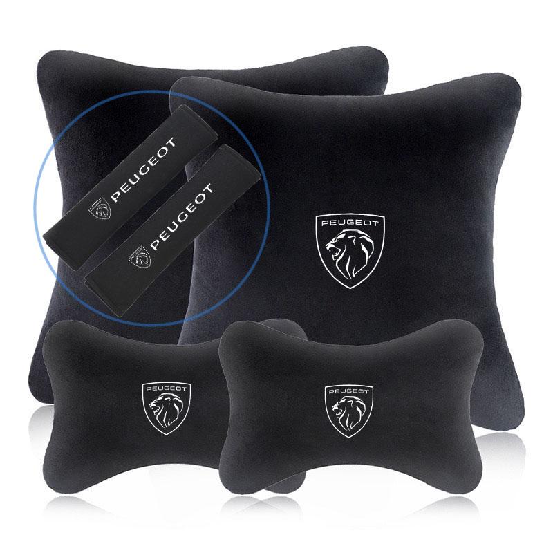 Car Seat Neck Pillow Leather Headrest Lumbar Waist Support for Peugeot 2008 3008 307 308 206 207 208 407 508 5008 106 107 Rifter T08