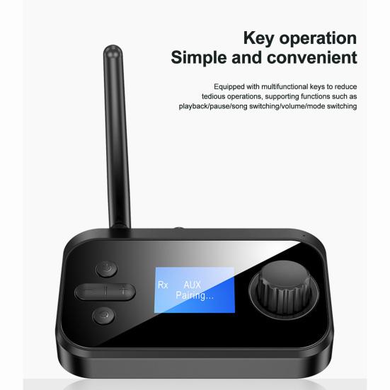 

Bluetooth-совместимый передатчик и приемник 2-в-1 5.0 для домашнего кинотеатра/телевизора/ПК/автомобиля/колонок с низкой задержкой и HD-совместимым беспроводным аудиоадаптером