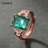 Lindon Classic Copper Alloy Zircon Ring Ladies Jewelry Wedding Promise Party Gift