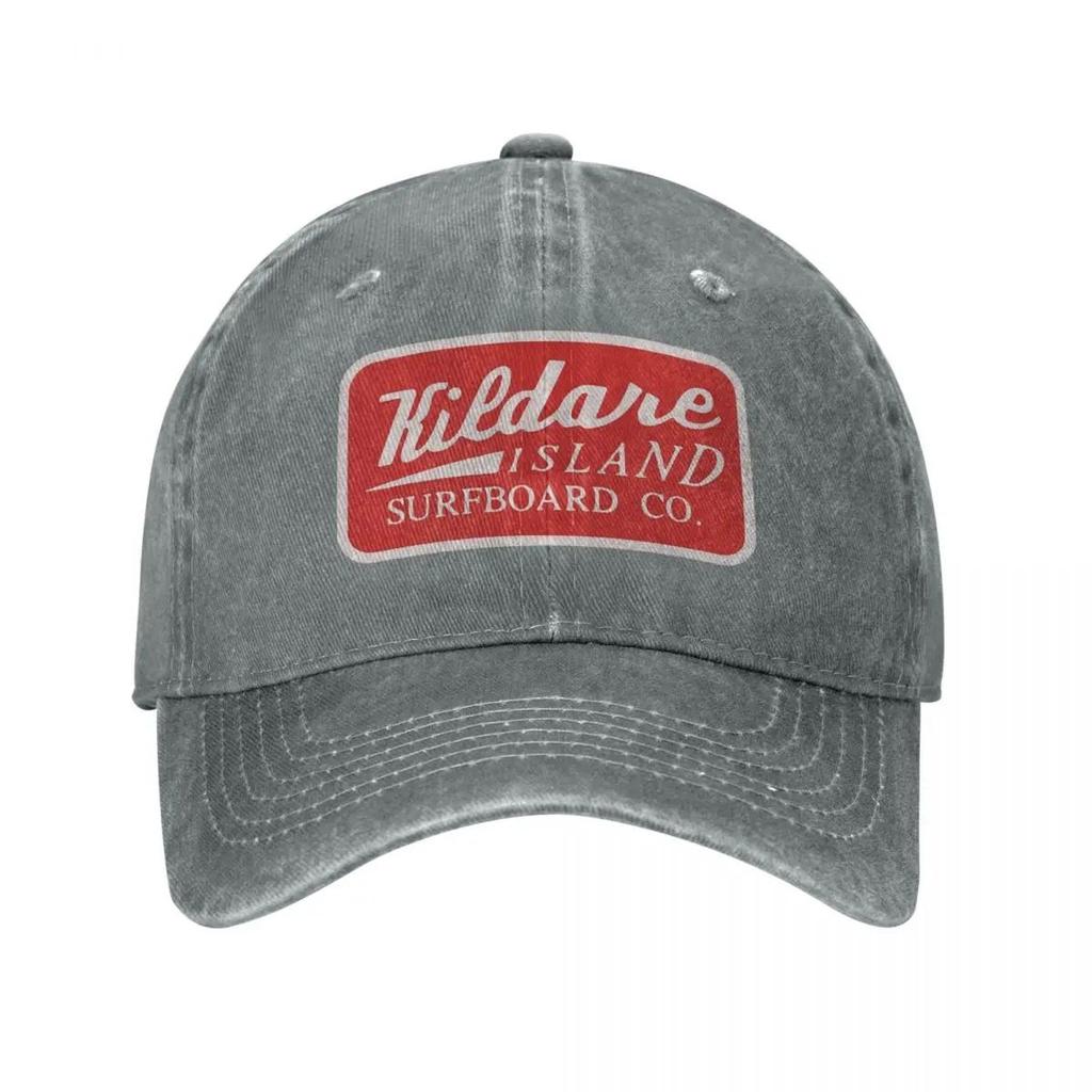 Kildare Island Surf Cappellino Trucker Merchandising Cappellino in Denim Retro Usurato per Unisex Donna Regolabile Outdoor Tempo Libero Versatile
