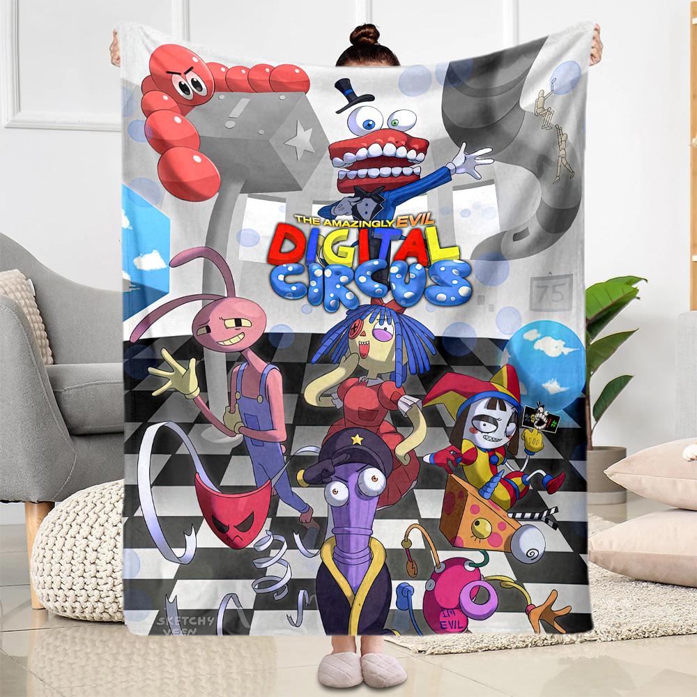 Digital Circus Blanket Soft Warm Cozy Great for Chair Bed Livingroom for All Occasions Digital Print Suitable for Gifting Relatives and Friends