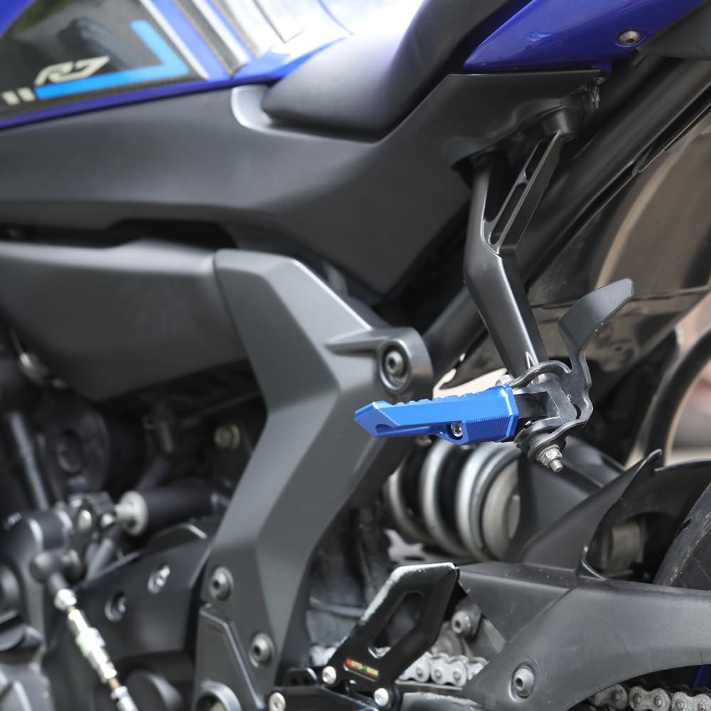 Motorcycle Foot Pegs 360°Roating Fit For YZF R7-2024 2025 All Year Rear Passenger Footboards Footrest Pedal Foot Pegs 2025 R7 Accessories 2024 R7