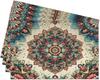 Cotton Linen Waterproof Placemats Set of 4, Boho Ethnic Style Dining Mat Table Mats Decor Fabric for Kitchen Dinner Coffee Shop Table, Indoor/Outdoor