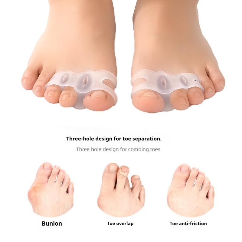 Silicone Three-Hole Toe Corrector Hallux Valgus Buffer Toe Separator Men Women Orthotic Toe Insoles Foot Care Protectors