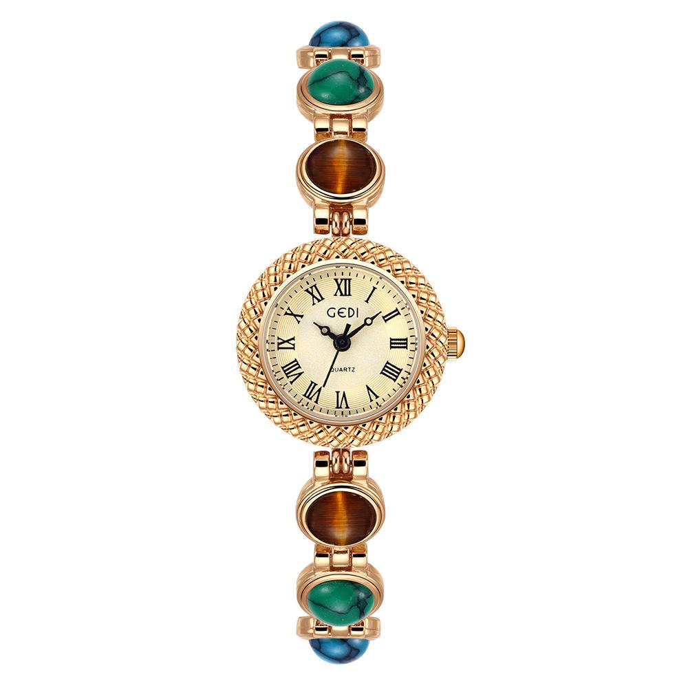 Bracelet Watch Women's Vintage Light Luxury Brand High-end Seven Color Chain Watches Ladies Fashion Quartz Wristwatches Gift