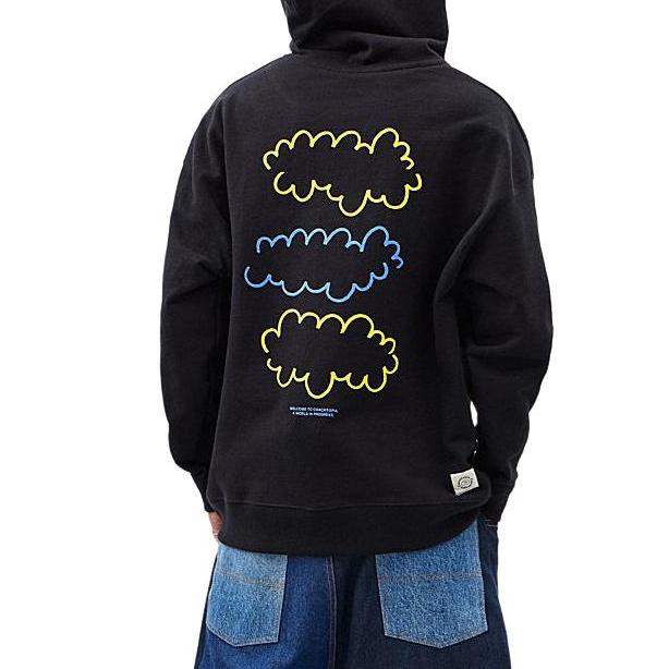 Coach Letter Print Hooded Long Sleeve Sweatshirt Unisex Sweatshirt Black CL507-BLC