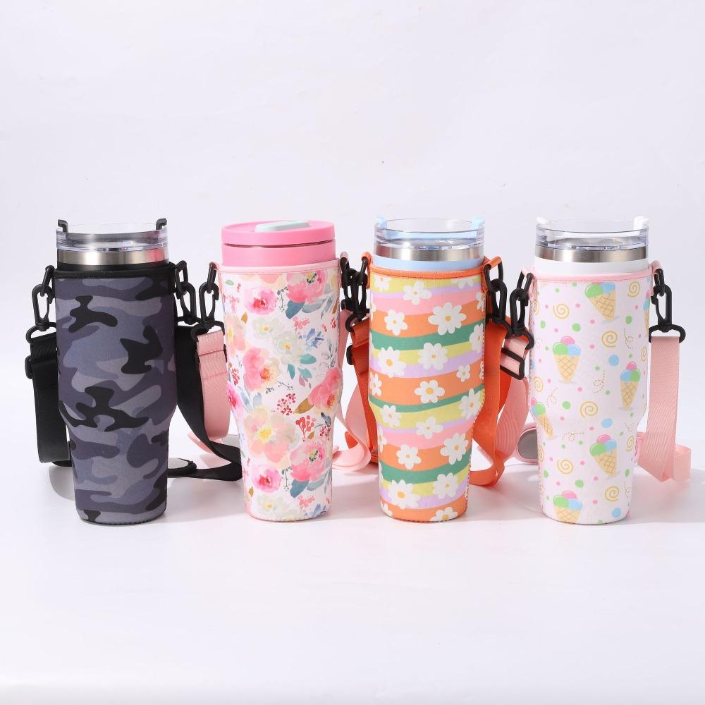 Adjustable Shoulder Strap Water Bottle Pouch Durable Multipurpose Insulated Mug Holder Women Lightweight for for 40Oz Handle Cup