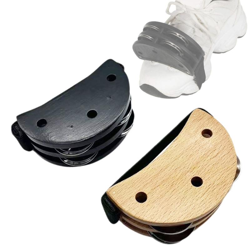 Fußschelle Perkussion Fuß-Shaker mit Stahlglöckchen Rhythmusinstrument