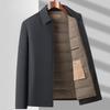 New Winter Goose Down Jacket for Middle-aged and Elderly Men with Removable Liner, Thickened Warm Winter Lapel Jacket