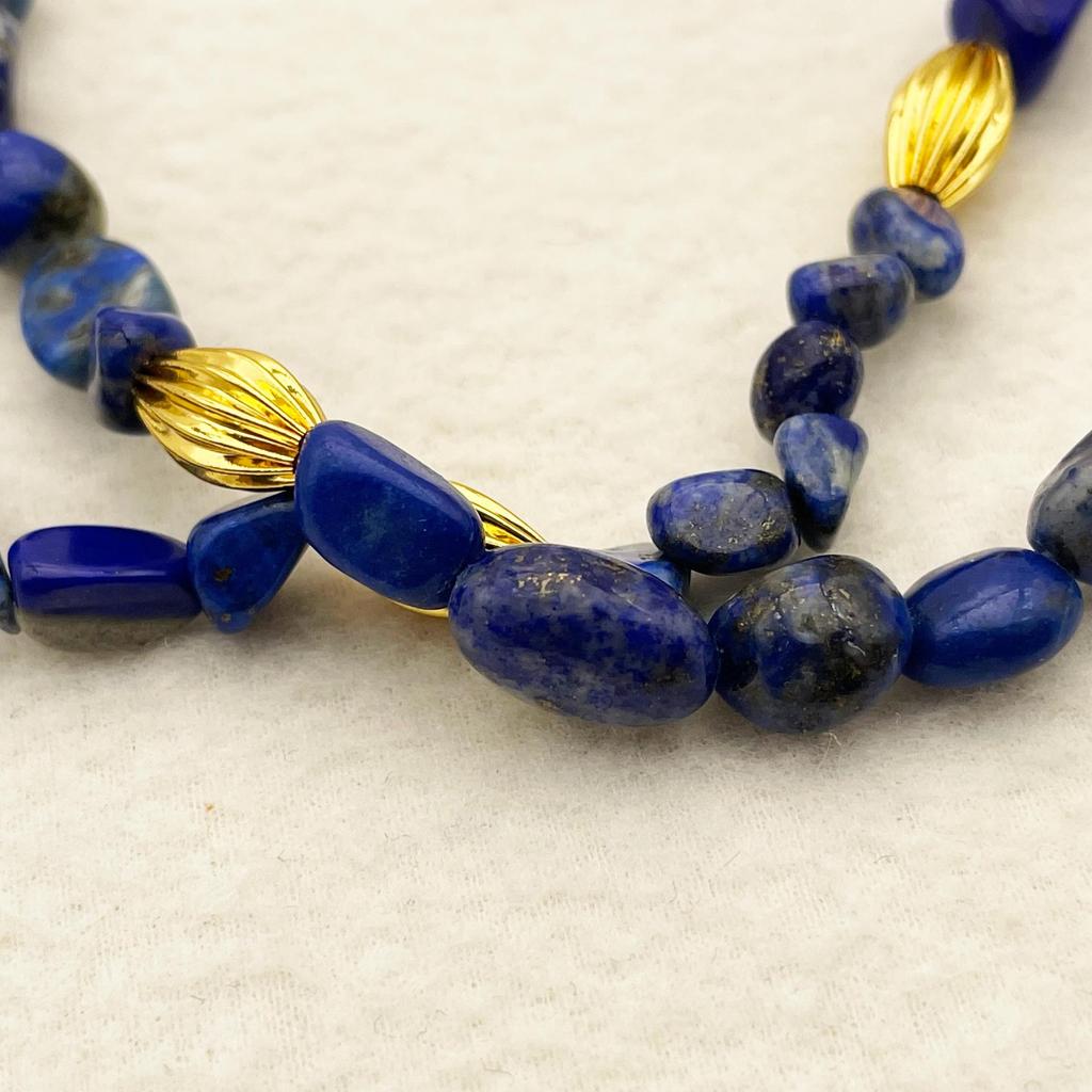 Retro Lapis Lazuli Beaded Women's Choker Necklace
