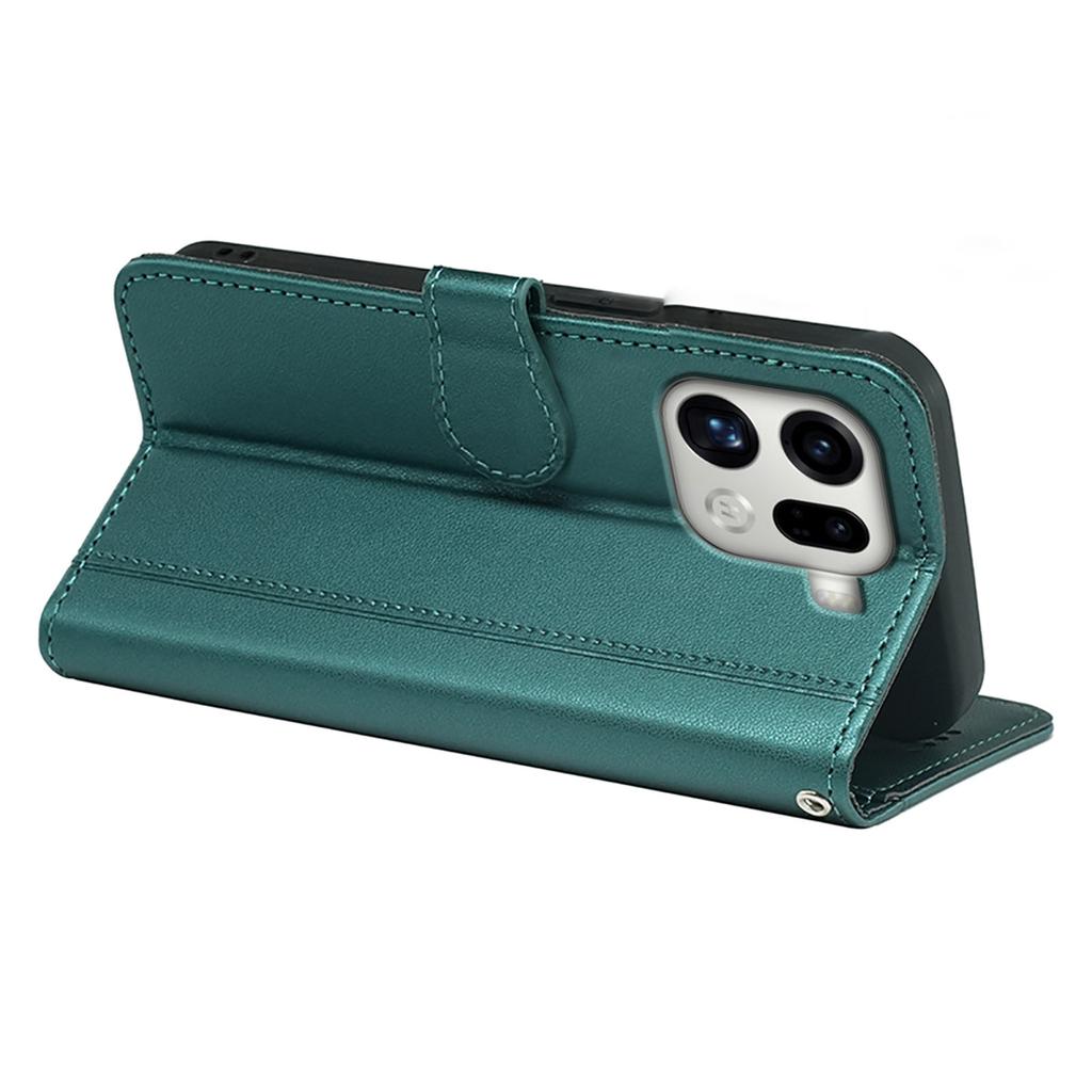 Etui Portfelowe z Magnetycznym Zapięciem i Paskiem na Telefon Skórzane do Oppo Find X9 Pro 5G