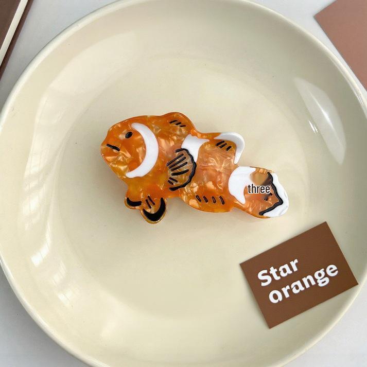 Ocean Series Tropical Fish Claw Hair Clip - Acetate Clownfish Design Accessory