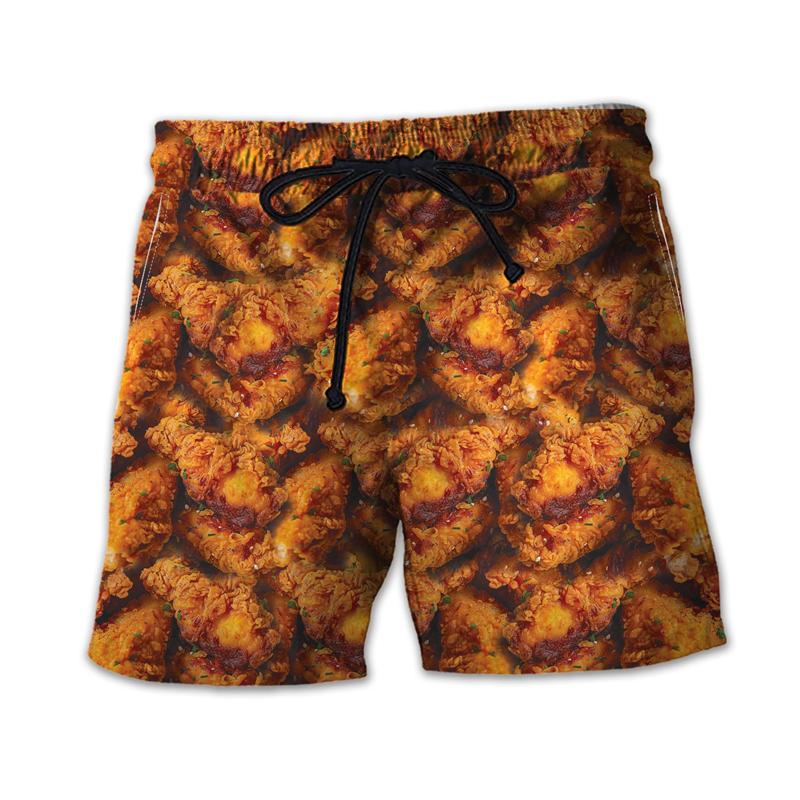 

Summer 3D Fast Food Burger Print Shorts Fashionable Casual Hawaiian Beach Men s Shorts L