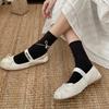 Female Spring and Autumn Cotton Double Bow Love Ballet Wind Drum Pile Socks