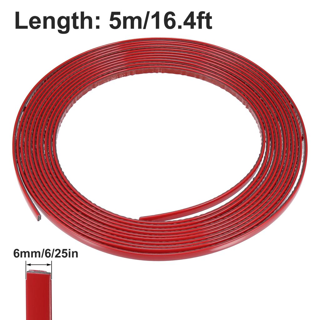 X Autohaux 6-30mm Wide 5m Length Car Door Trim Strip Edge Guards Scratch Proof Trim Body Strip for Rearview Mirror Bumper Red