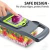 14/16 Pcs Vegetable Chopper Set Food Processor Onion Potato Slicer Dicer Grater Kitchen Fruit Vegetable Cutter with Handle