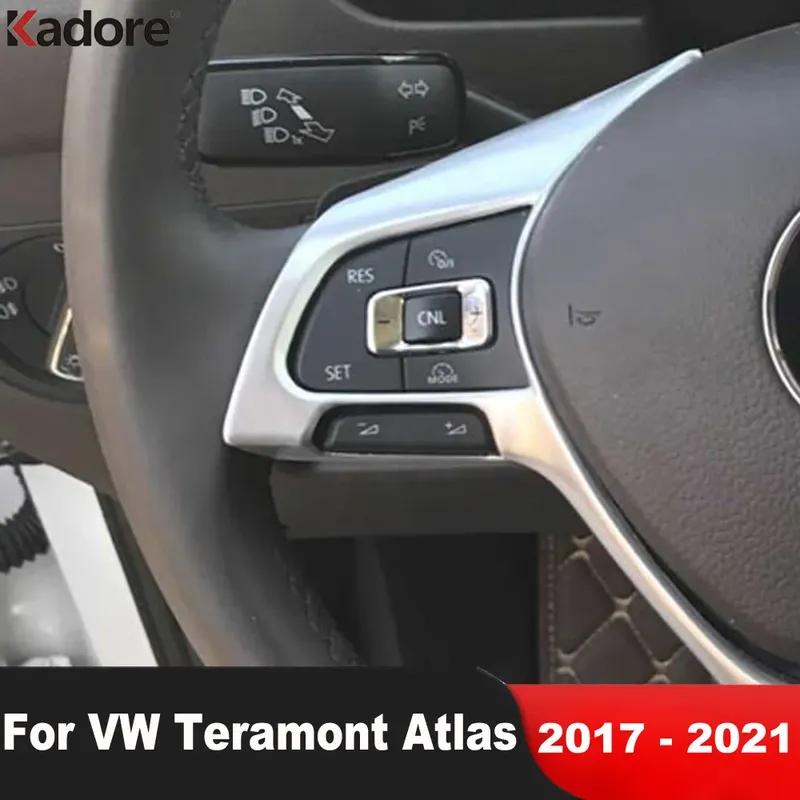 For Volkswagen VW Teramont Atlas 2017 2018    Carbon Fiber Car Steering Wheel Panel Cover Trim Interior Accessories