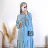 Spring 2024 Women's Muslim Wear: Loose Long-Sleeve Shirt & Midi Skirt Set