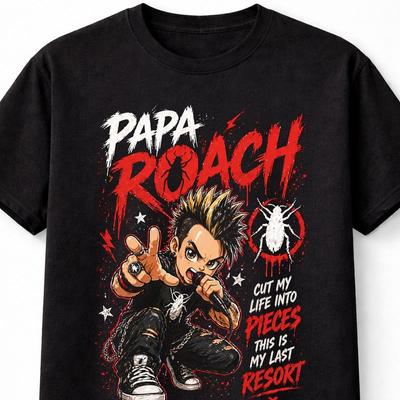 Papa Roach Last Resort Graficzny Nu Metal Jacoby Shaddix Zespół Muzyka Unisex Koszulka