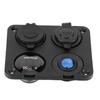 12V24V 4 Hole Switch Panel Waterproof QC3.0 Dual USB Socket Voltmeter Power Outlet for Boat Car RV