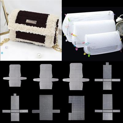Plastic Weaving Plastic Mesh Cloth White Craft Bags Making Grid Hook Handmade Knitting Crochet Bags Plate Bag Accessories