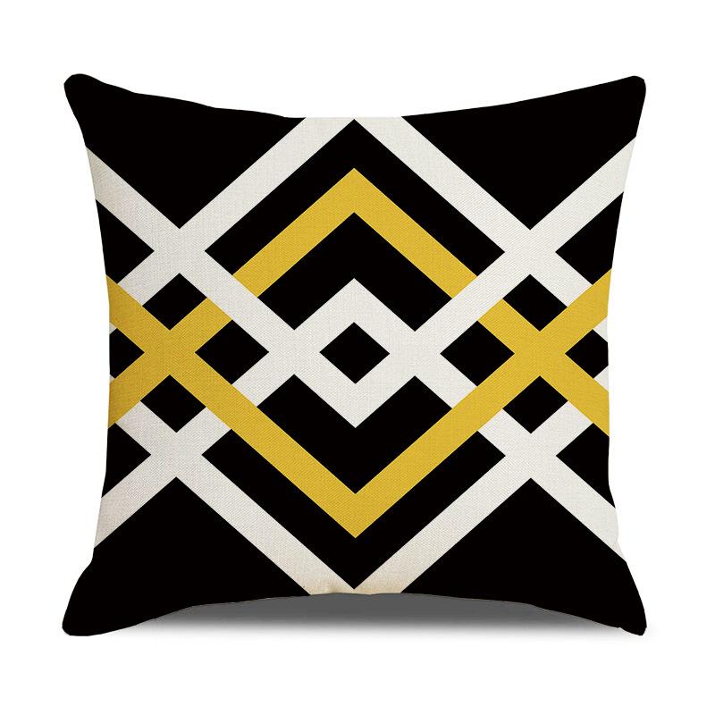 New Yellow Geometric Nordic Ins Style Sofa Pillow Cover Cushion Cover New Home Soft Decoration