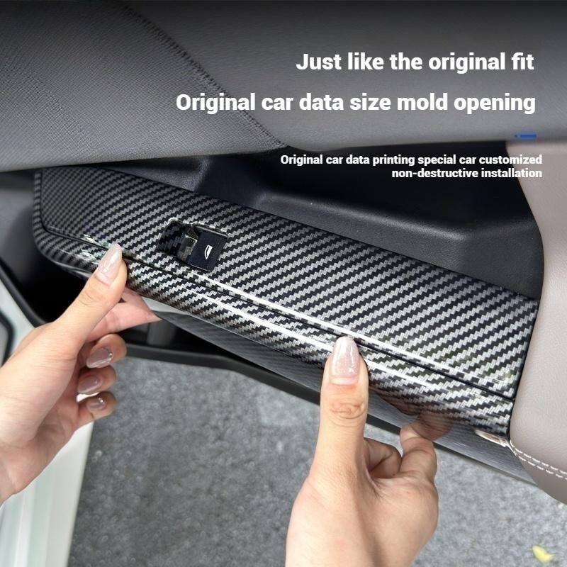 For BMW X3 G45 2025 Carbon Fiber Texture The Glass Key Frame of the Car Window Lift Panel Is Decorated with Interior Accessories