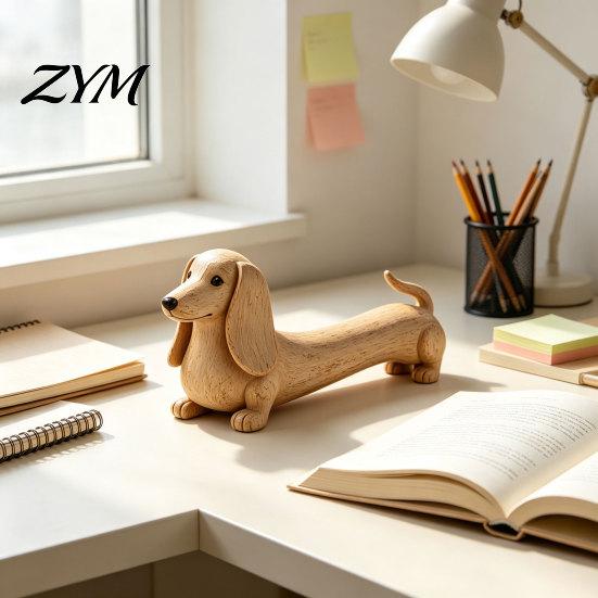 Handcrafted Look Animal Models Vintage Dachshund Dog Figurine, Wiener Statue, Rustic Tabletop Retro Style Interior Decor Ornament, Cute Puppy