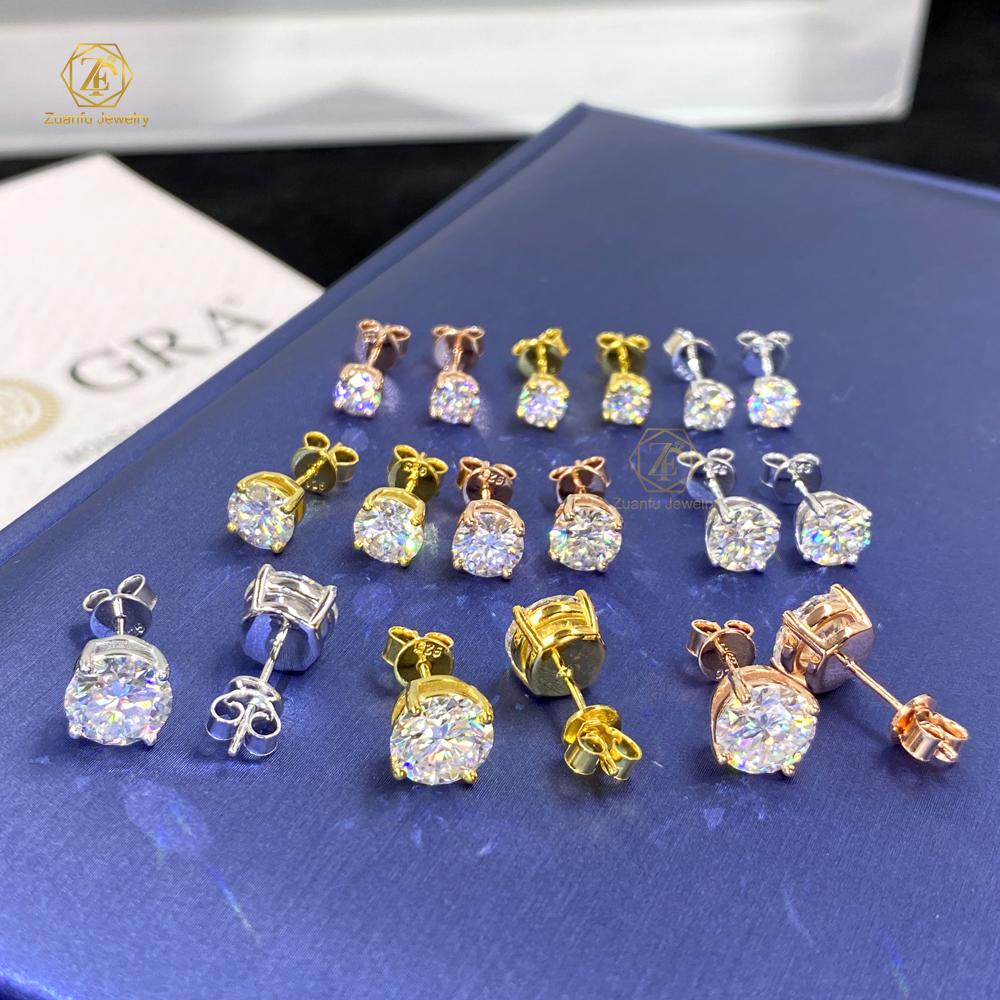 Price 1 Carat VVS Diamond Moissanite Earrings D Color 925 Sterling Silver Studs for Men and Women