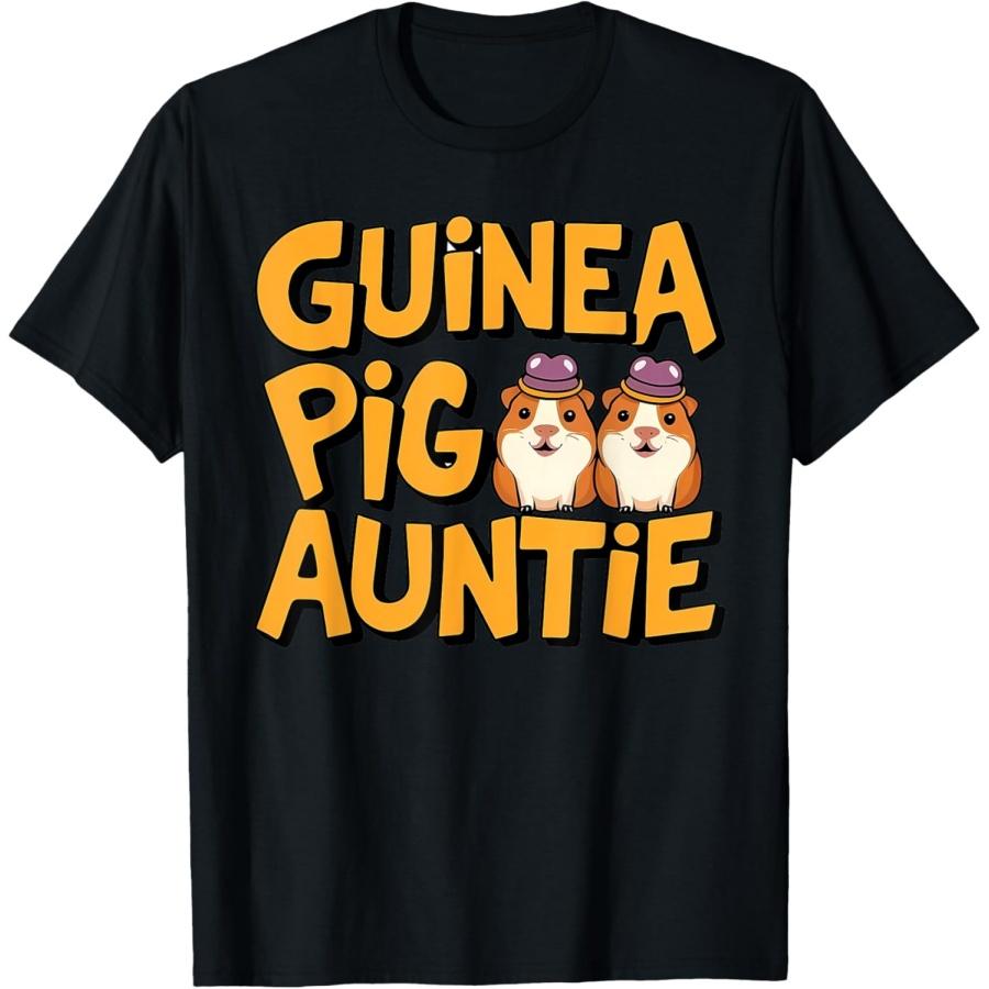 

Cute Guinea, Pig Auntie Cavy Aunt For Pet Owner Men Women T-Shirt XXXXXL чёрный